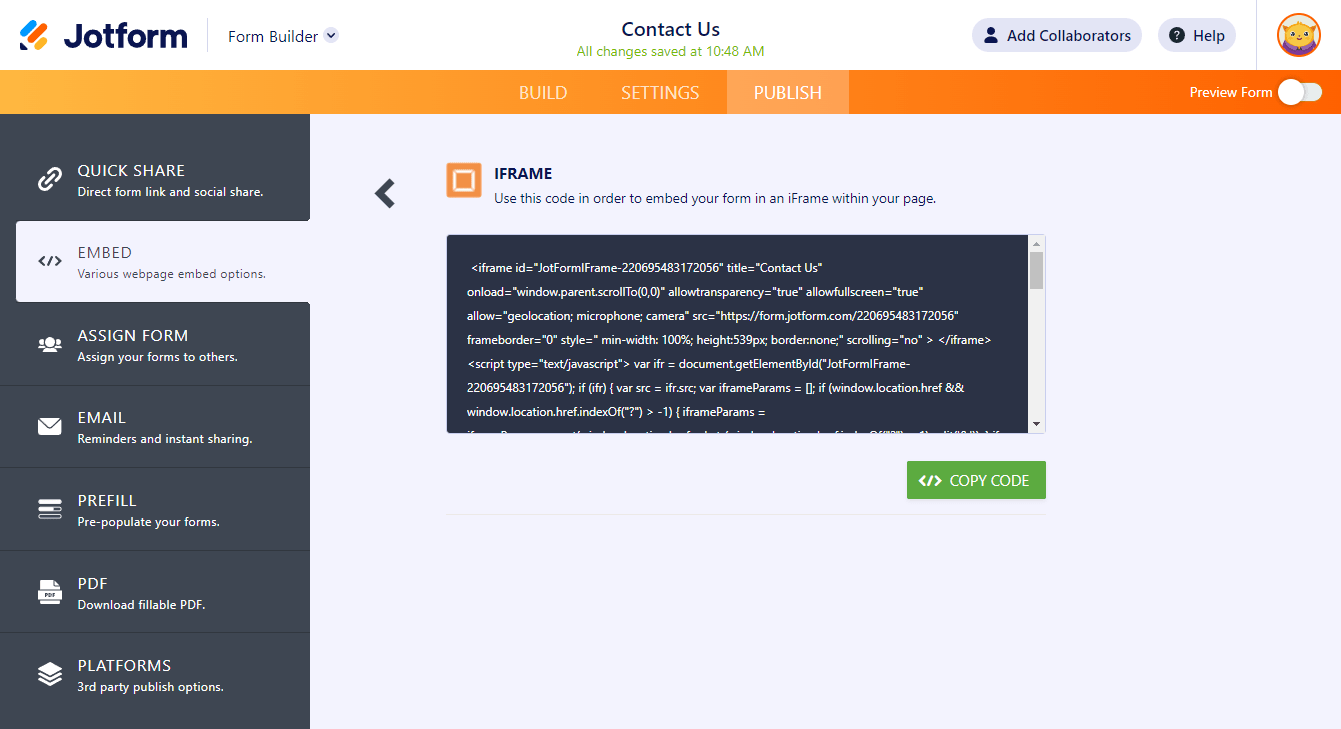 jotform-iframe-embed