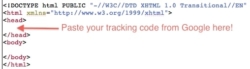 Adding google tracking code in the right place