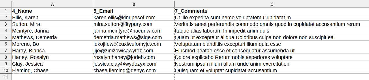 An import ready Excel file sample for Jotform Import Data