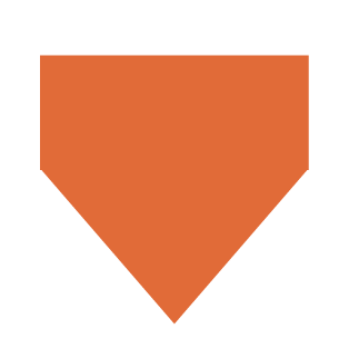 A shape that combines a rectangle on top with an upside-down triangle