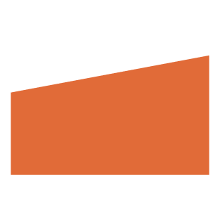 A trapezoid with the top border pointing upward to the right