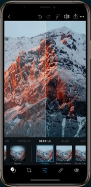 User Interface of Photoshop Express
