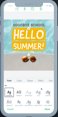 User Interface of Adobe Express