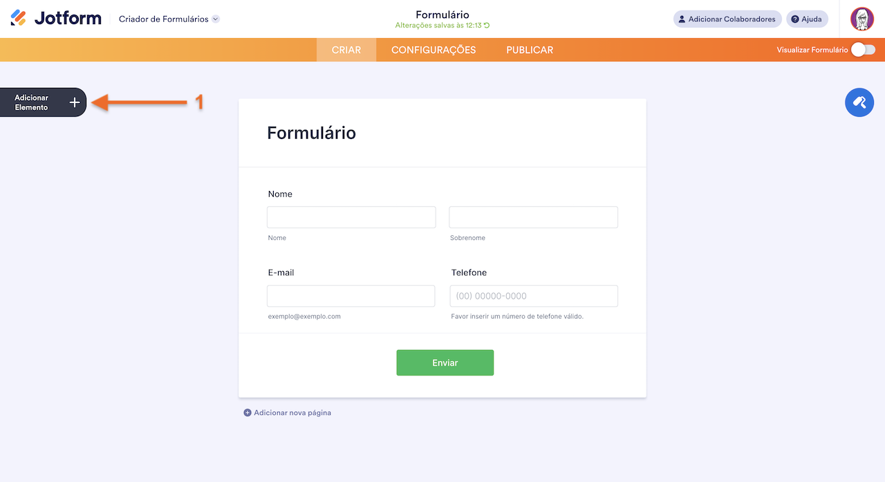 Adicionar Elemento