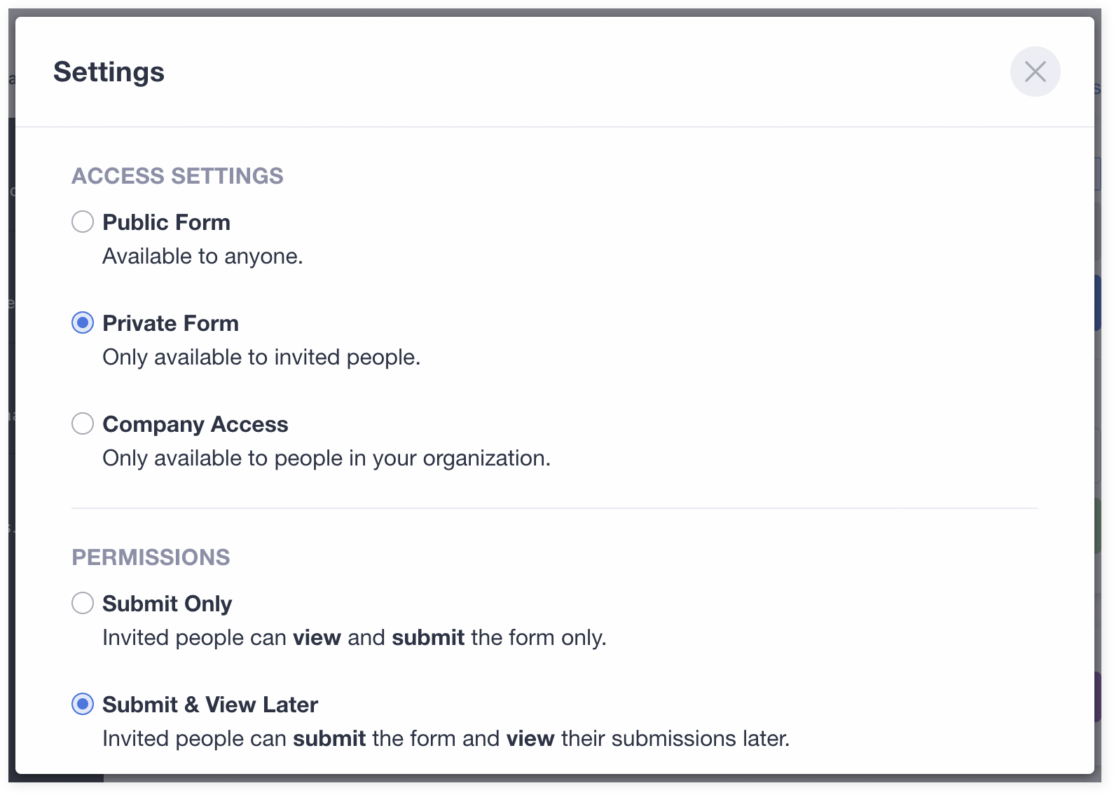 Jotform Smart PDF Form's Assign Form Feature Viewing Access and Permission Settings
