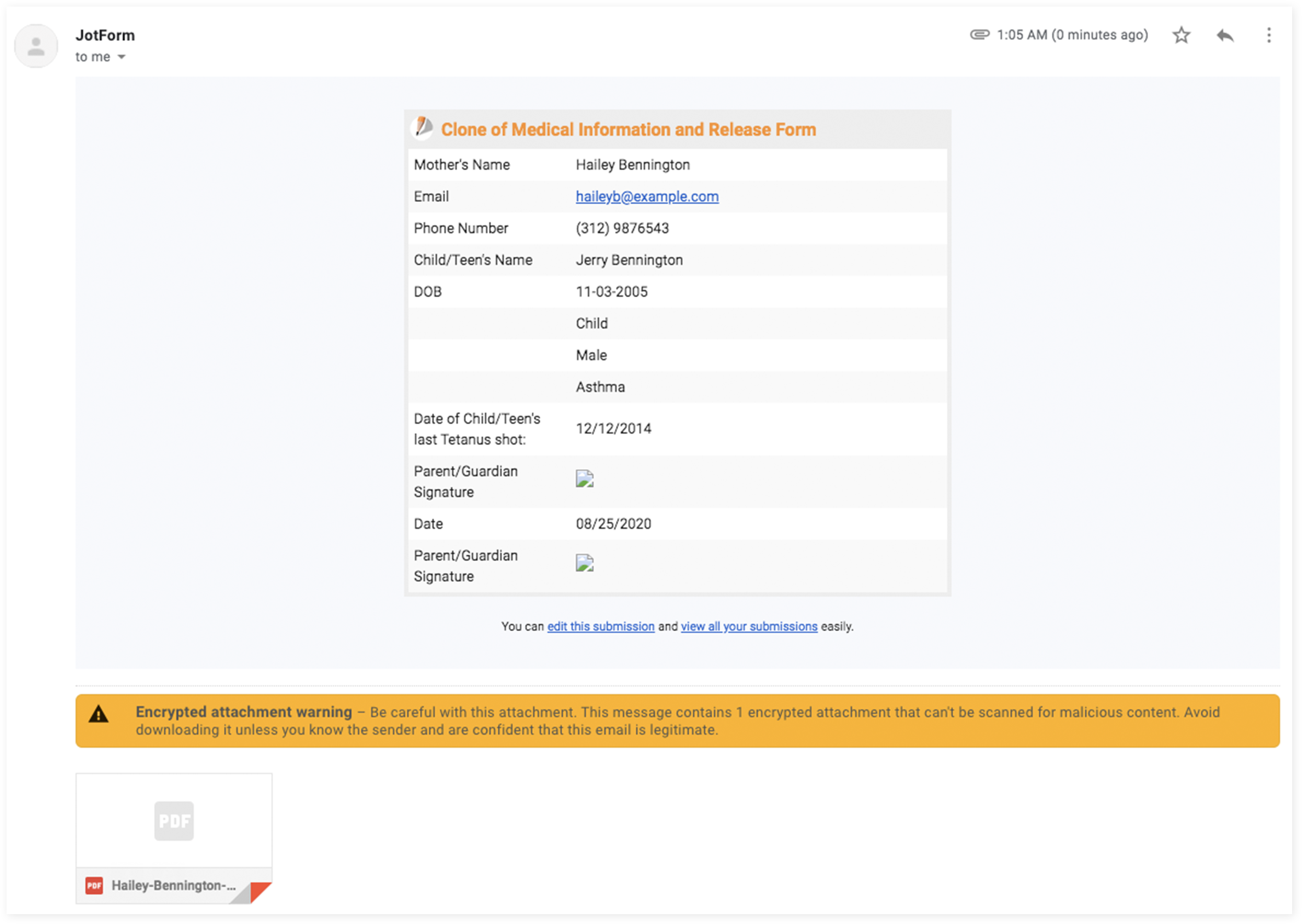 Jotform Notification Email
