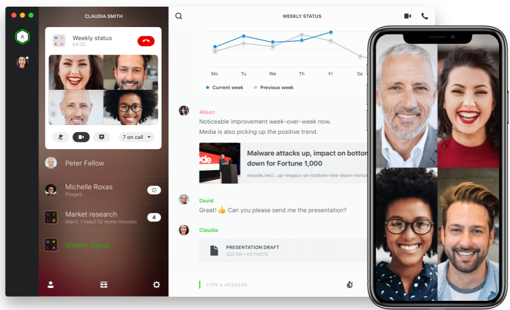 Interface utilisateur de Wire