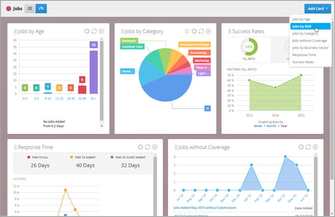 screenshot of Bullhorn product interface