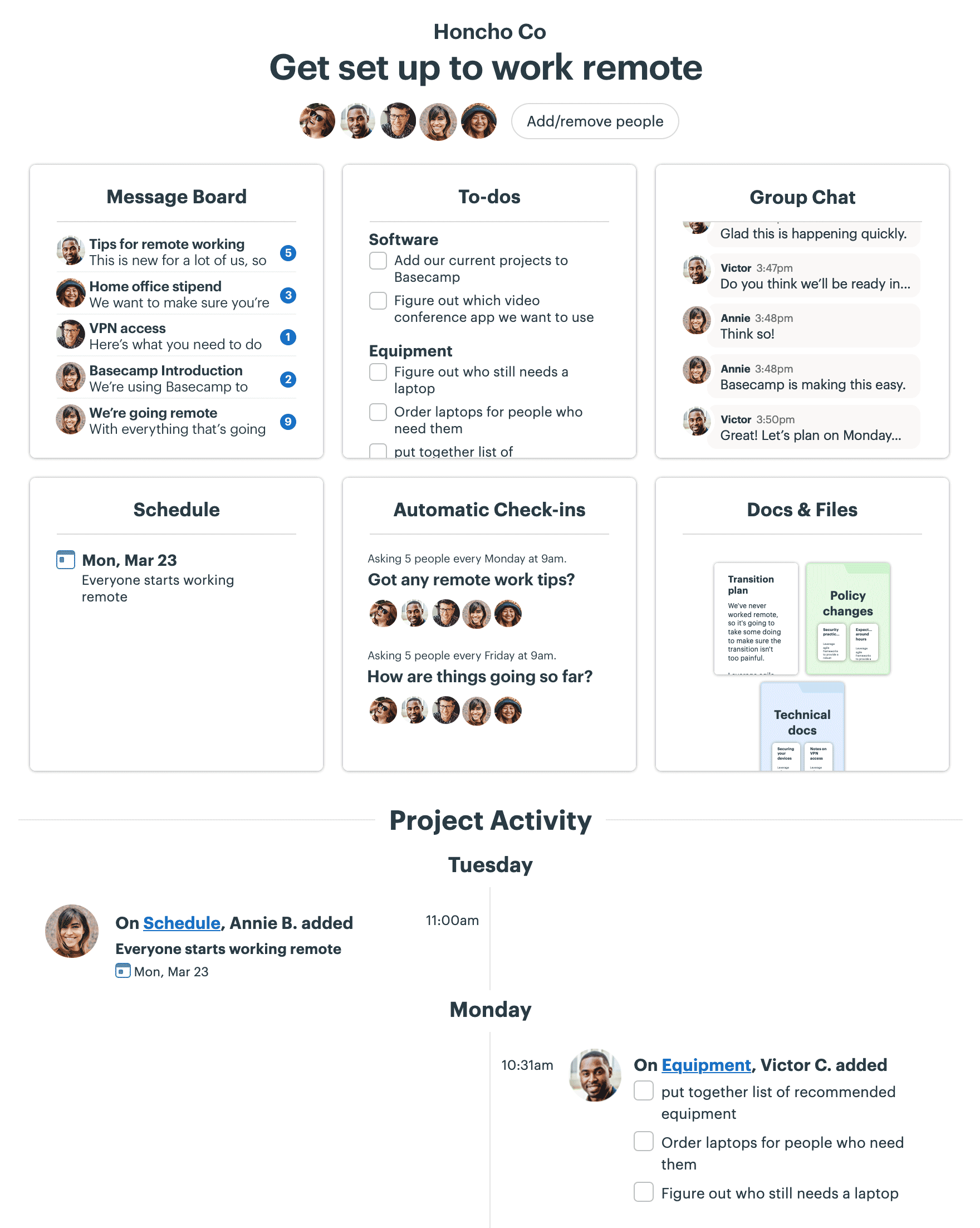 Basecamp Remote Team Project Board