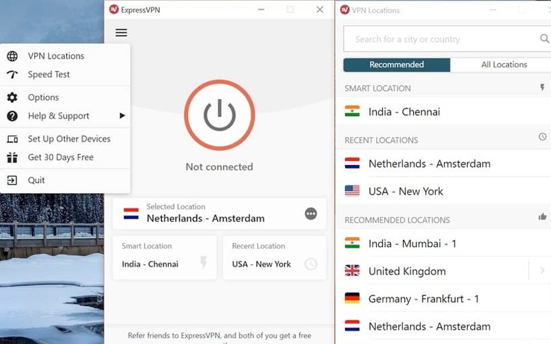 ExpressVPN Dashboard