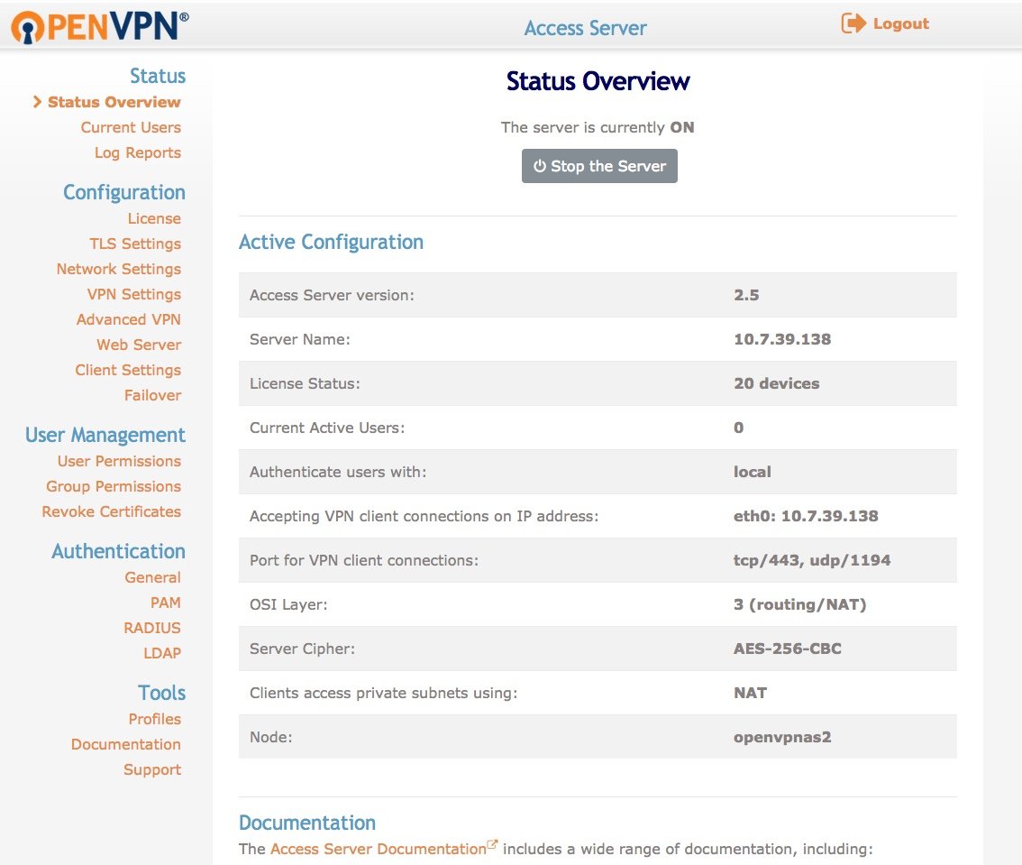 OpenVPN Dashboard