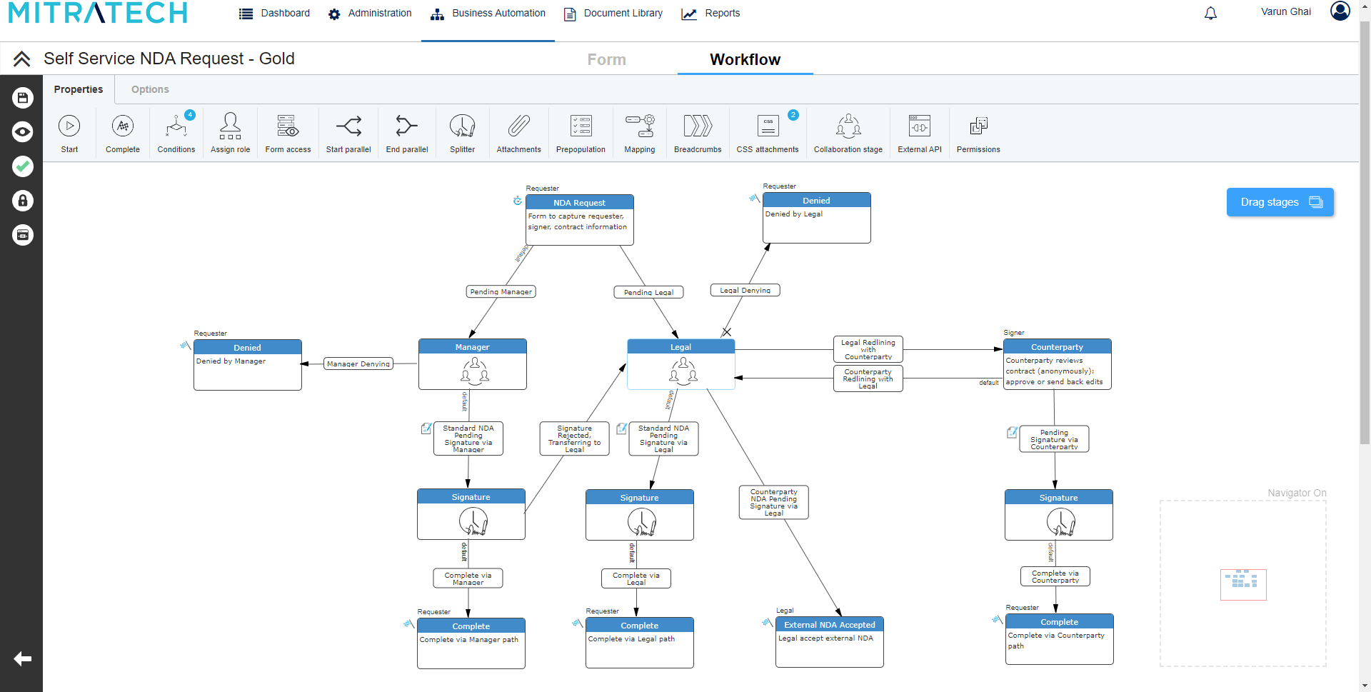 TAP Workflow Automation Workflow Designer