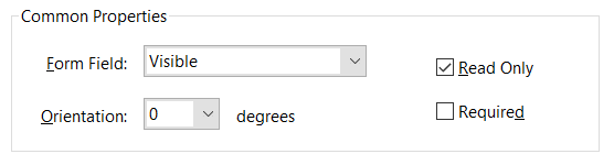 Checking the Read Only Box in the Common Properties Tab