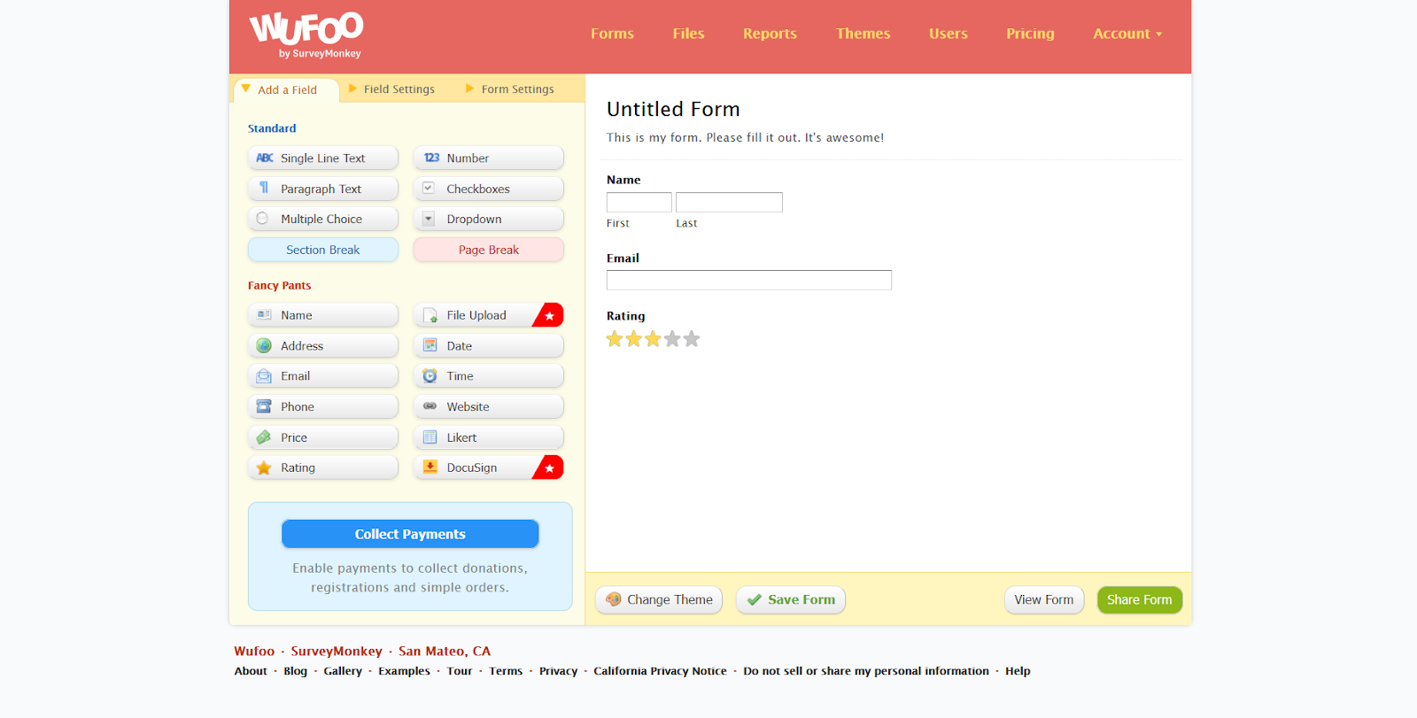 Wufoo User Interface
