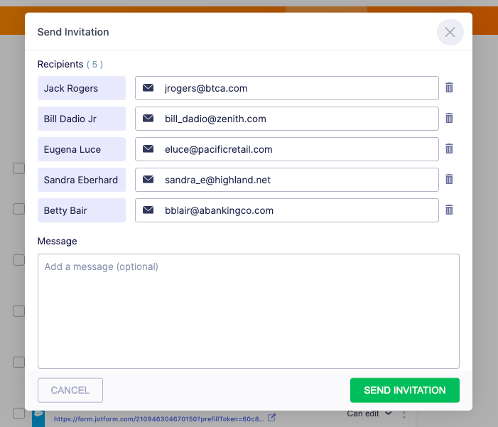 Salesforce Prefill Send Invitation Page Changing Email Addresses