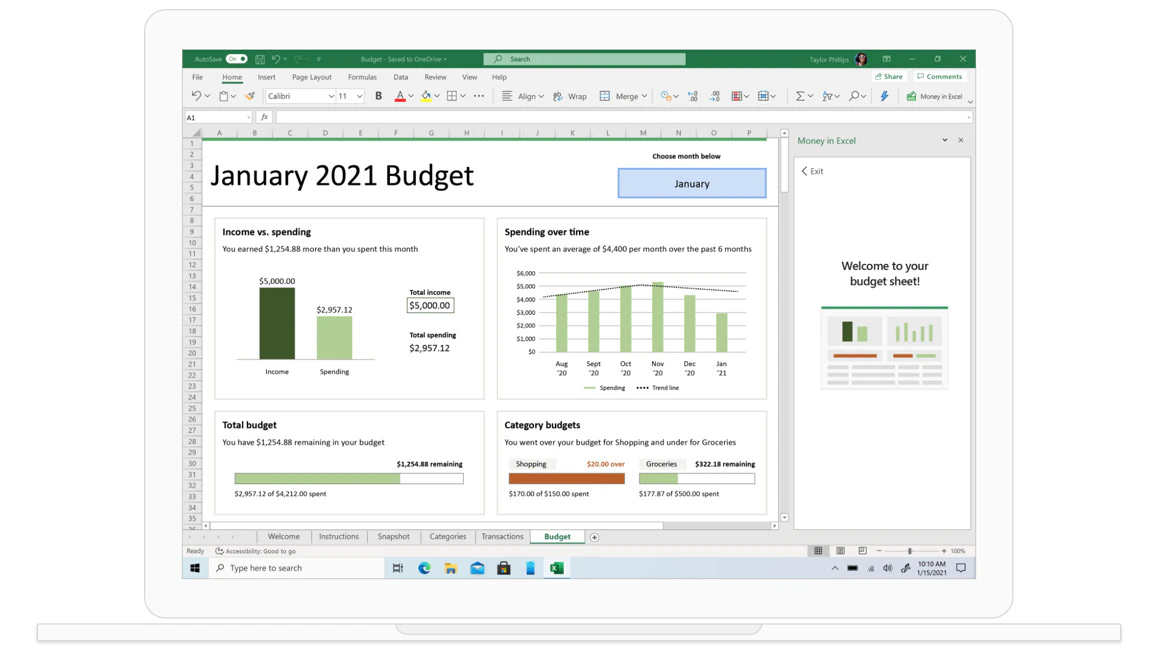 User Interface of Microsoft Office 365