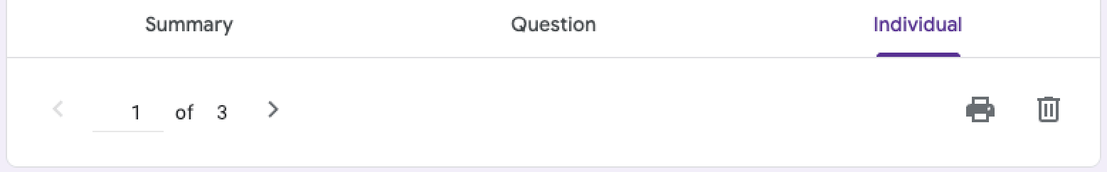 Google Forms Responses Tab Individual Section