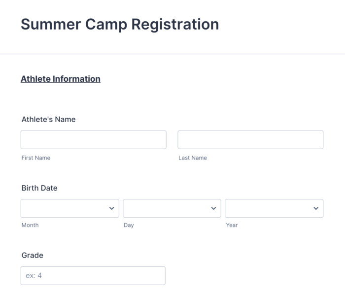 Summer Camp Registration