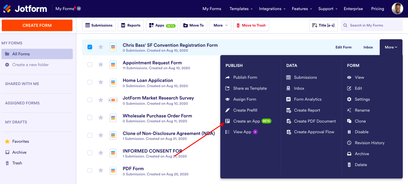 How to create your own no-code app in Jotform Image-1