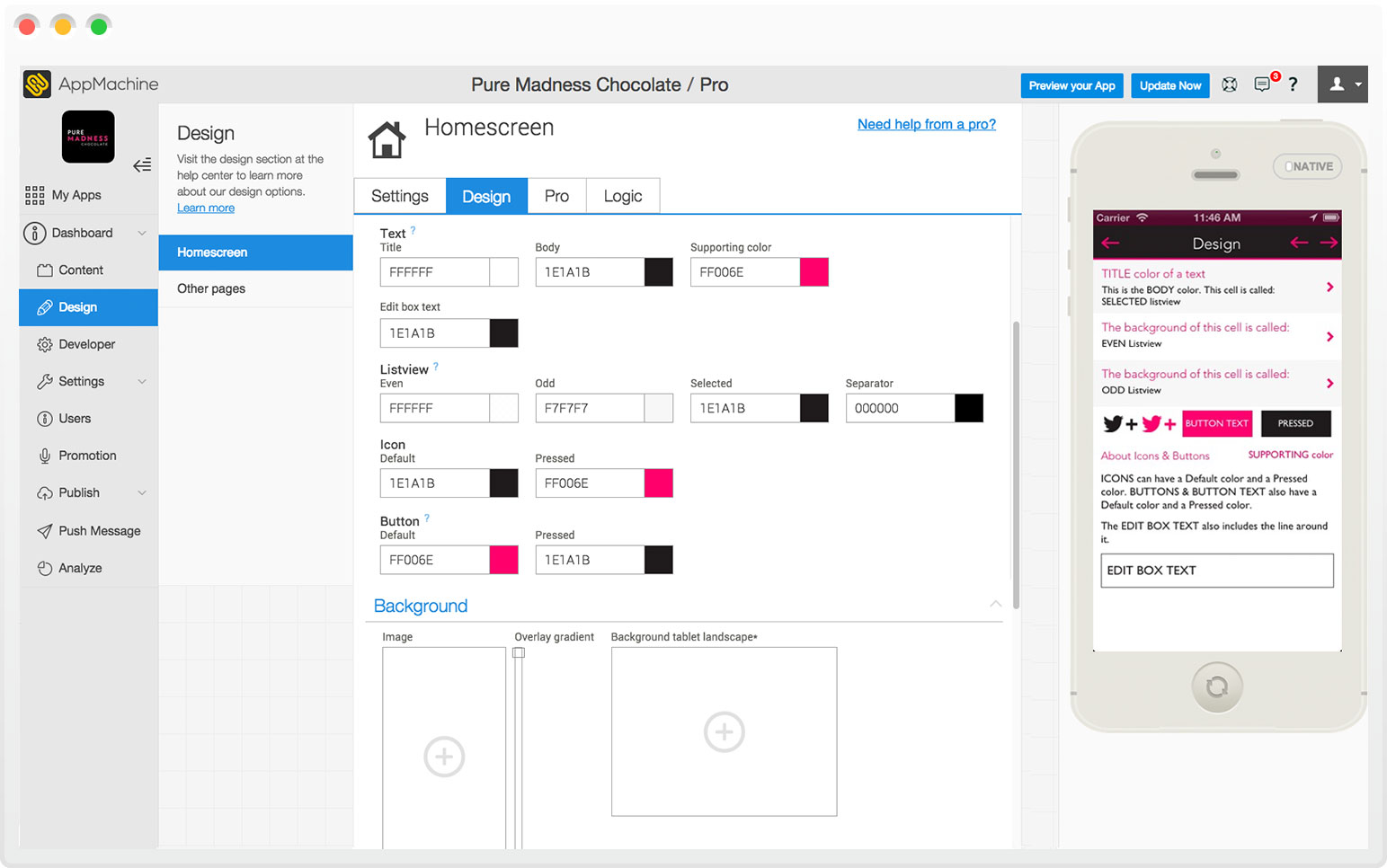 AppMachine Interface