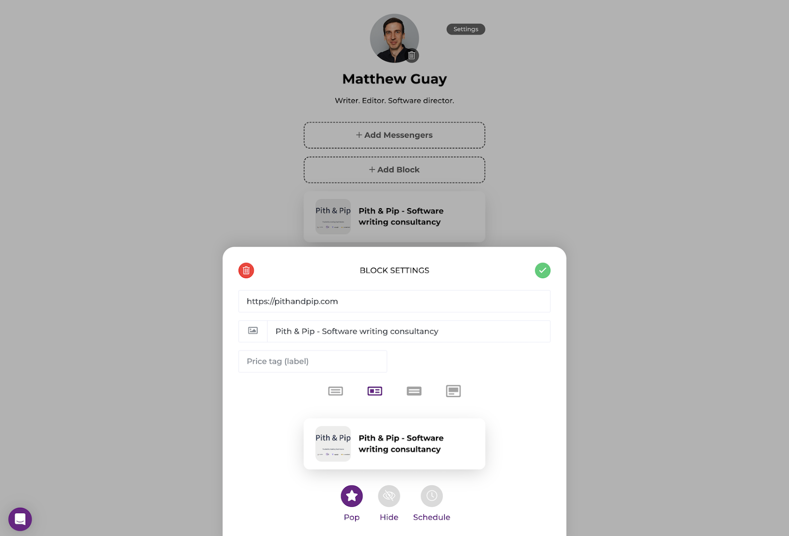 Shor Landing Page Building