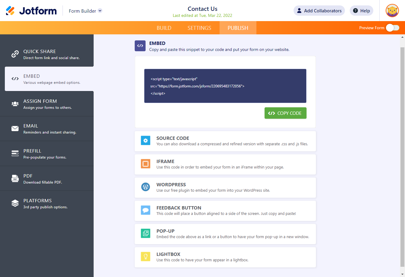 jotform-embed-options