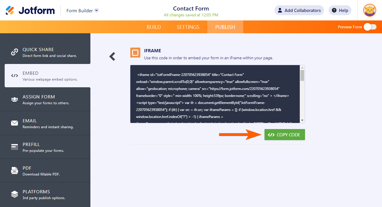 jotform-iframe-copy-code-button
