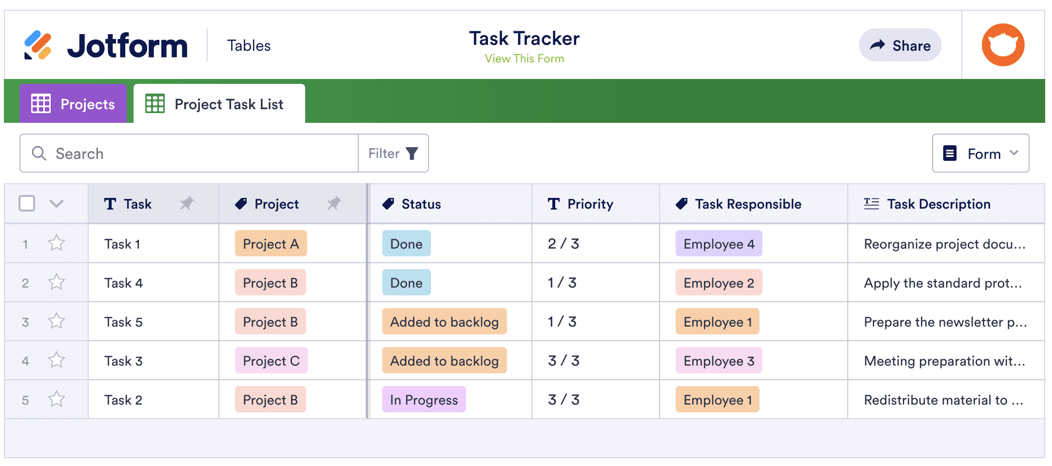 Image of Task Tracker Template