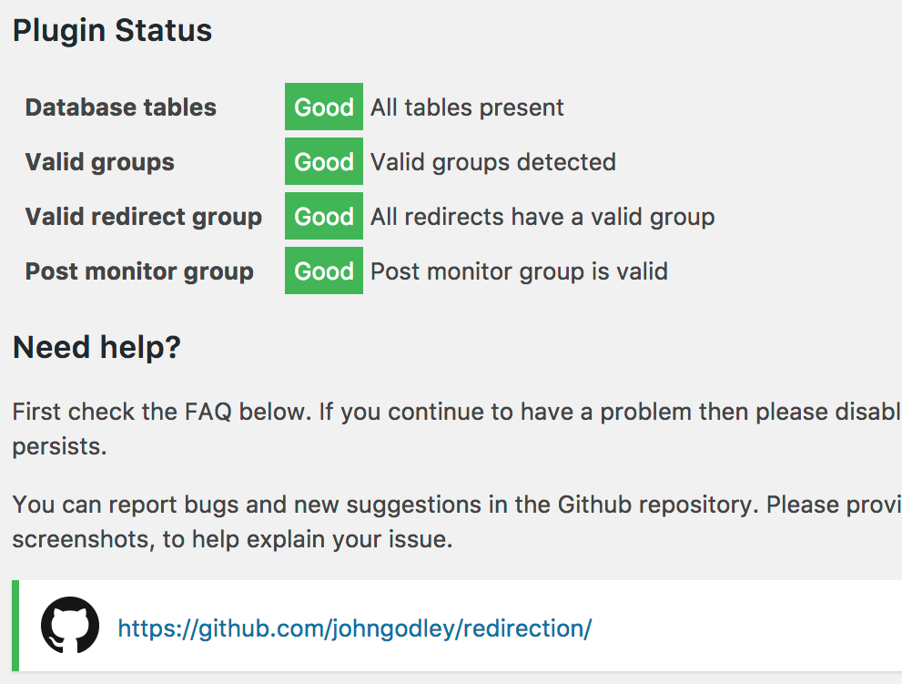 Screenshot of redirection