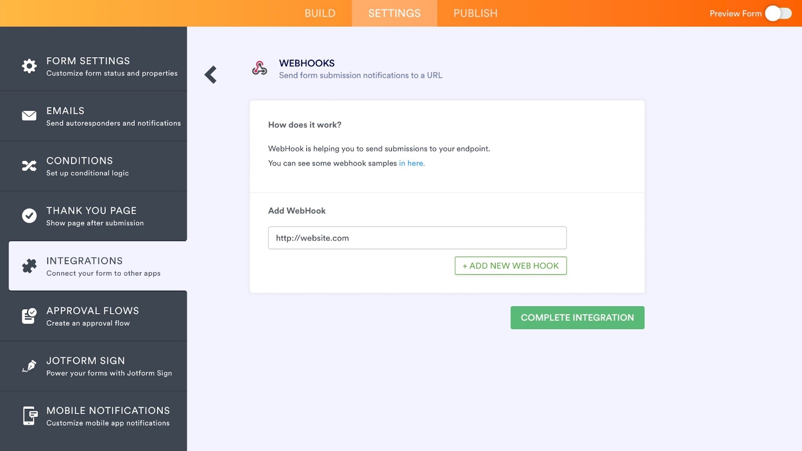 webhooks feature