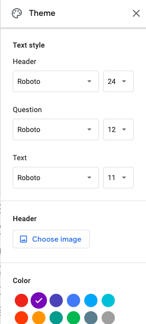 Menu desain untuk lamaran kerja Google Forms