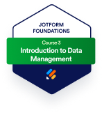 Badge of introduction to data management