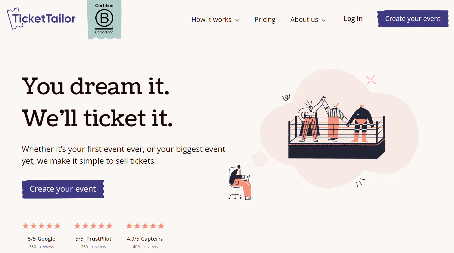tickettailor landing page