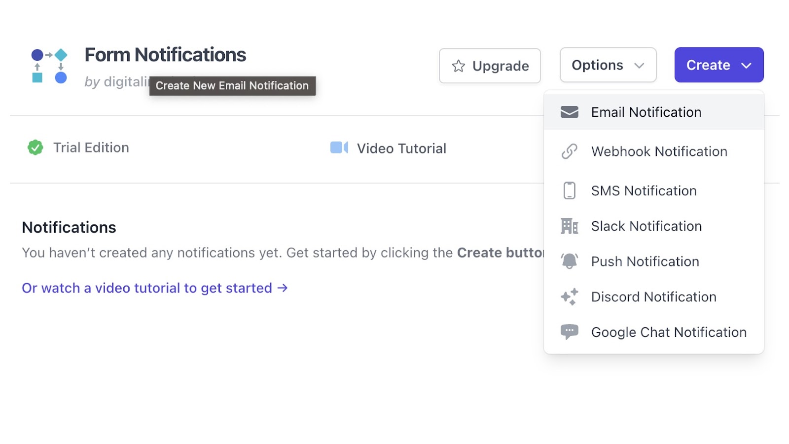 A screenshot showing the add-on menu