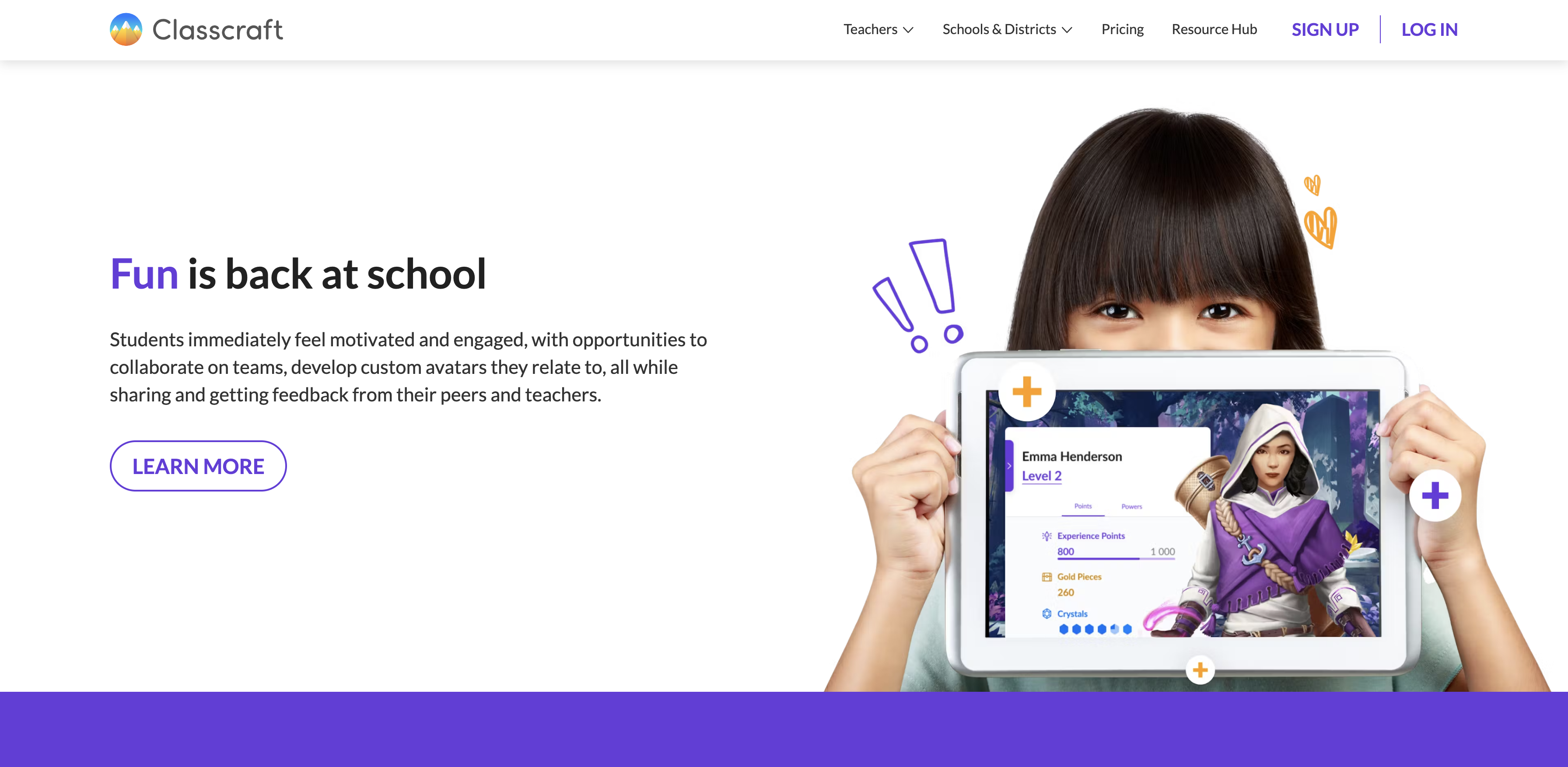 Classcraft Landing Page
