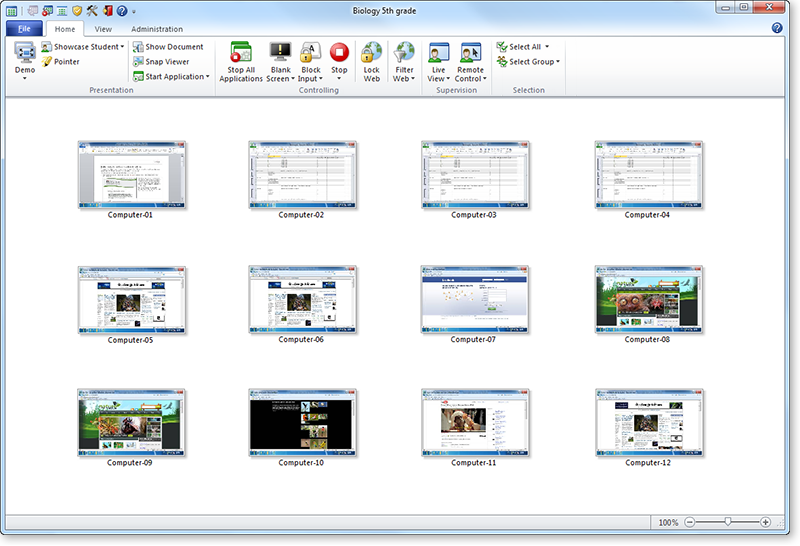 User Interface of Netop Vision