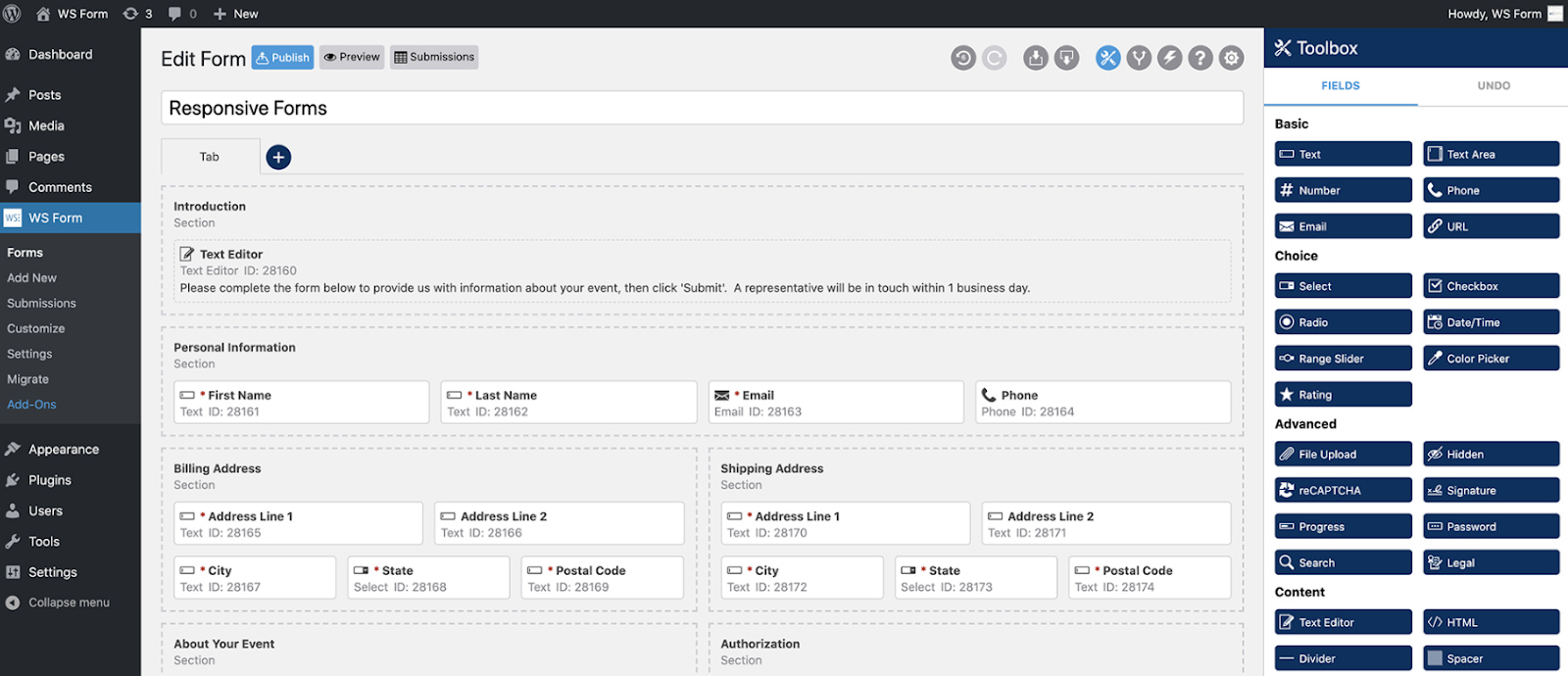 WS Form LITE WordPress Forms