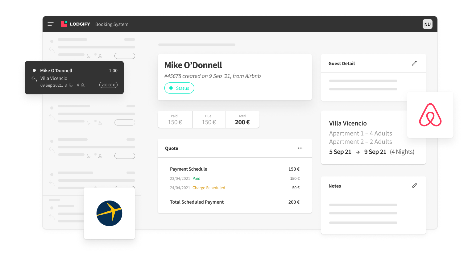 User Interface of Lodgify