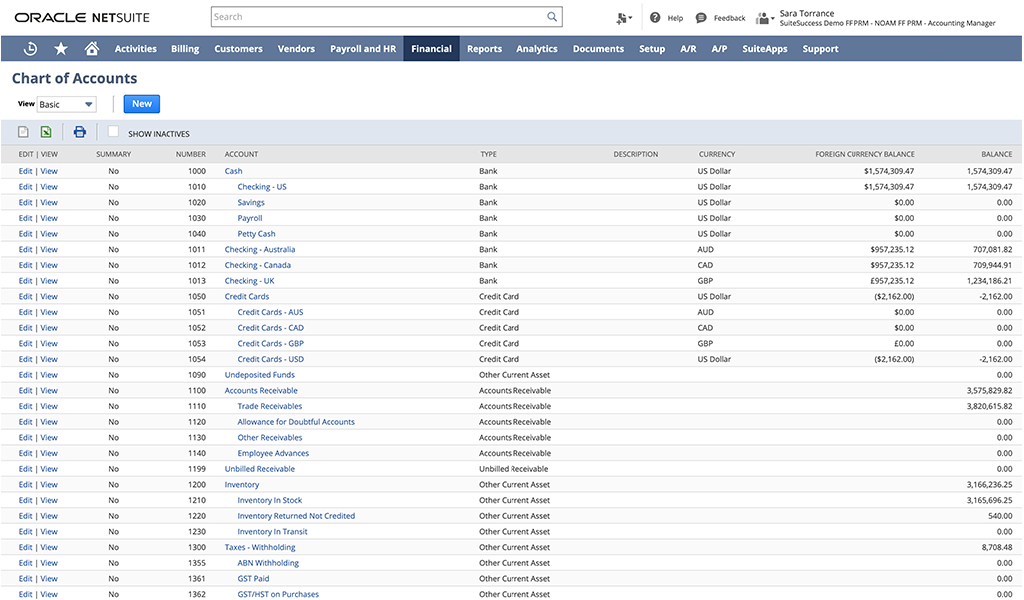 User Interface of NetSuite
