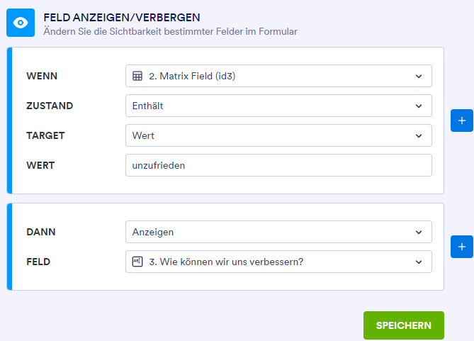 Eine Bedingung für das Ein-/Ausblenden von Feldern in Jotform Form Builder