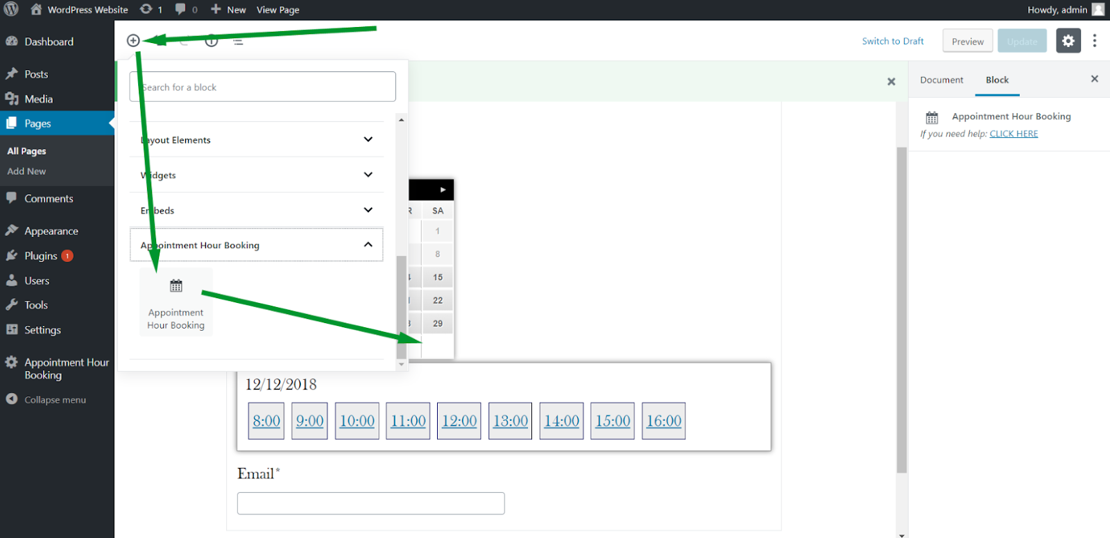 Screenshot von Appointment Hour Booking