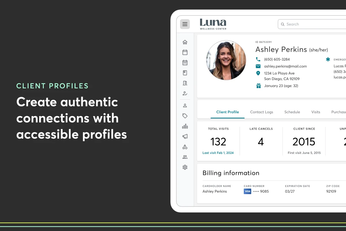 User Interface of Mindbody