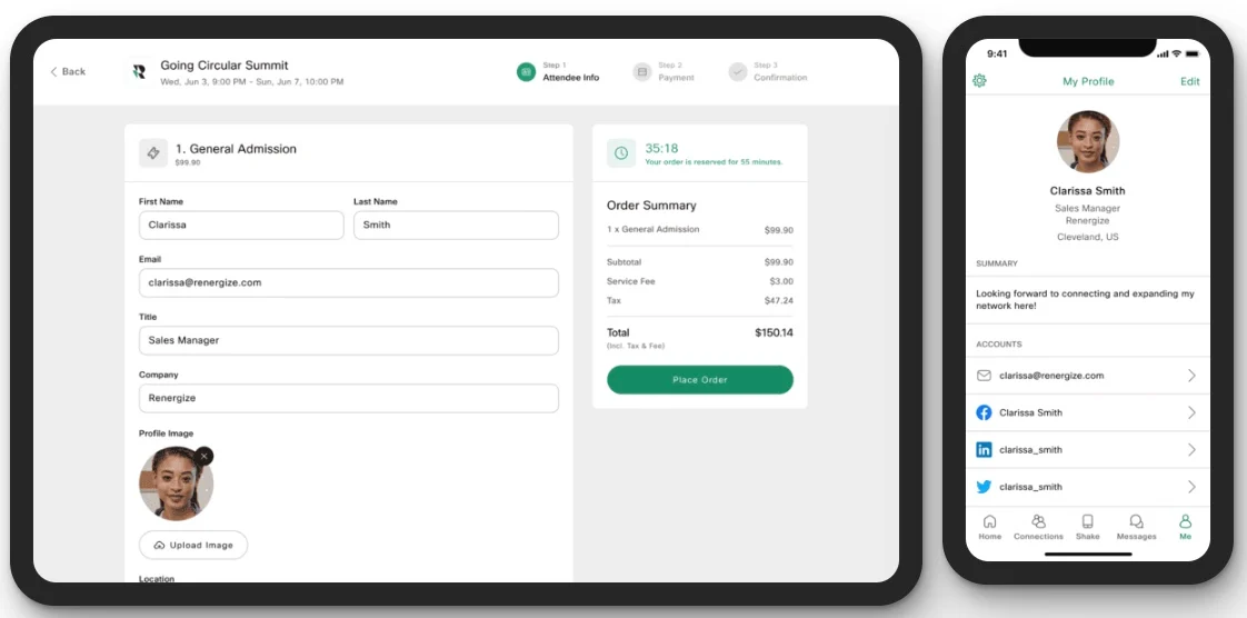 User Interface of Webex Events