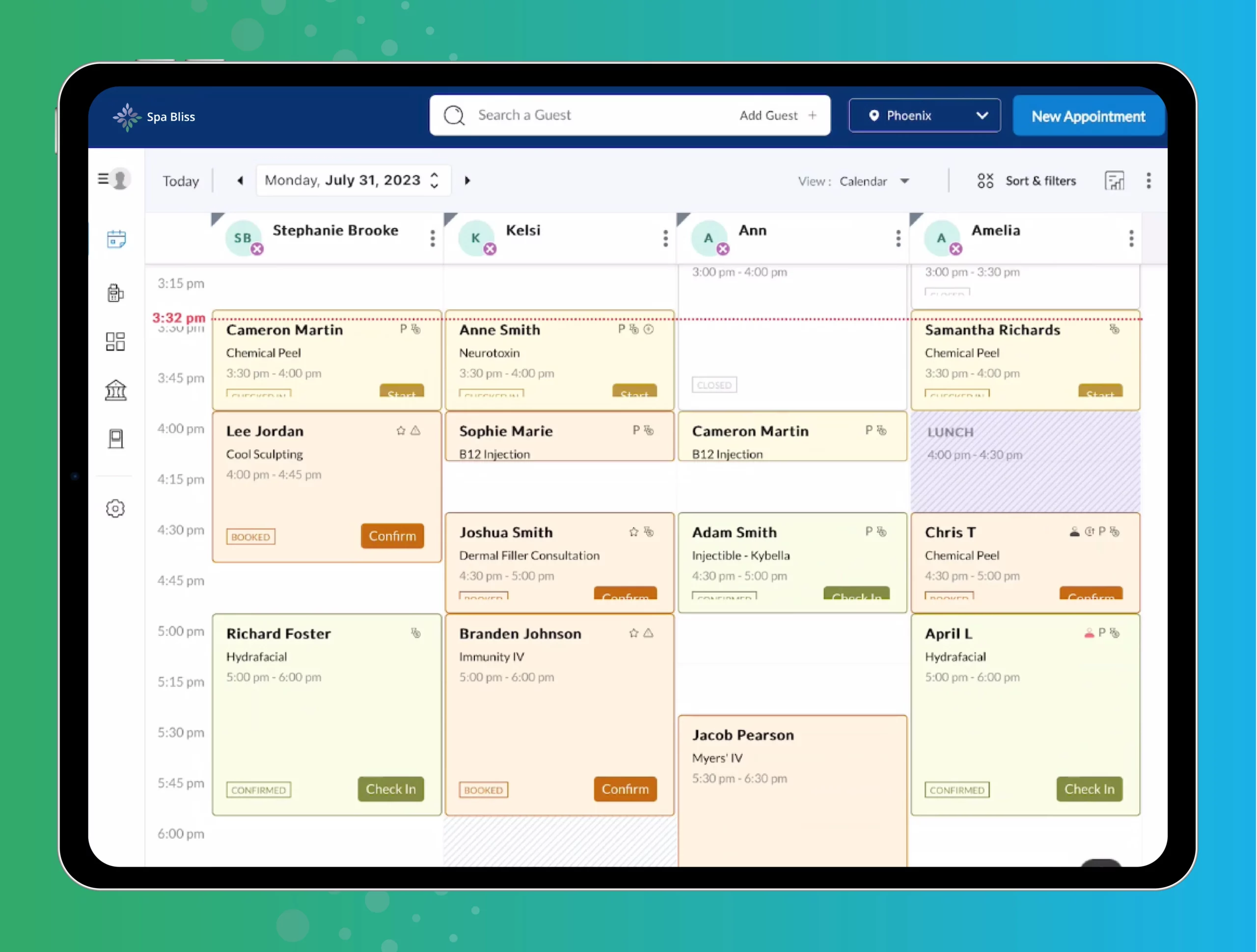 User Interface of Zenoti