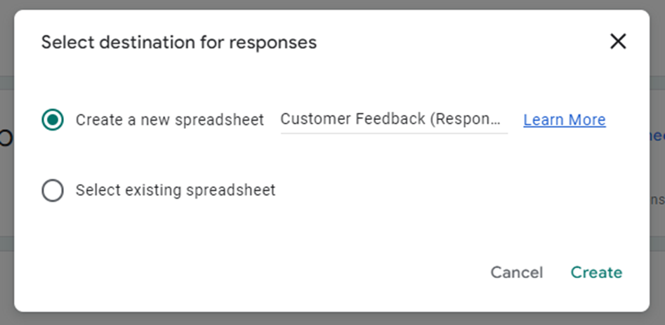select destination for responses