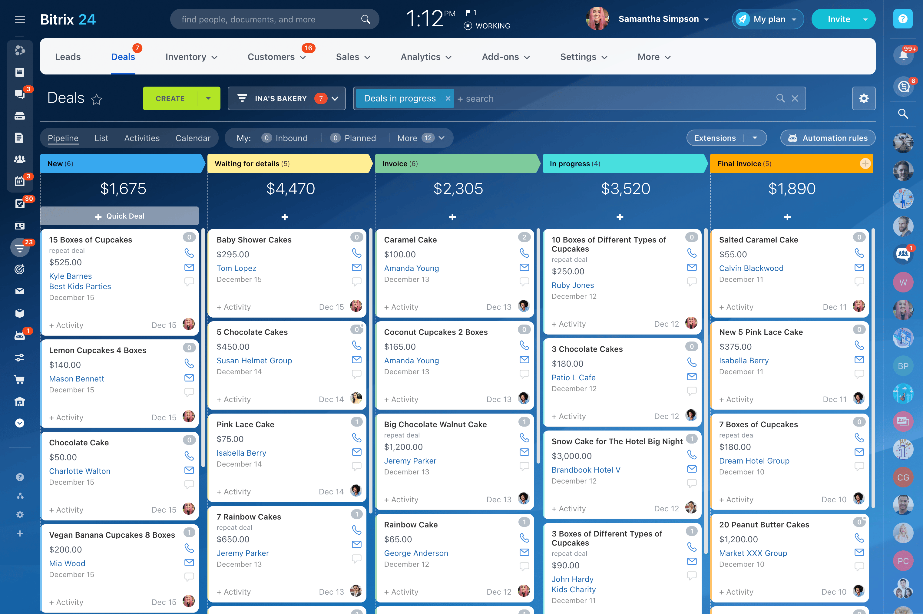 User Interface of Bitrix24