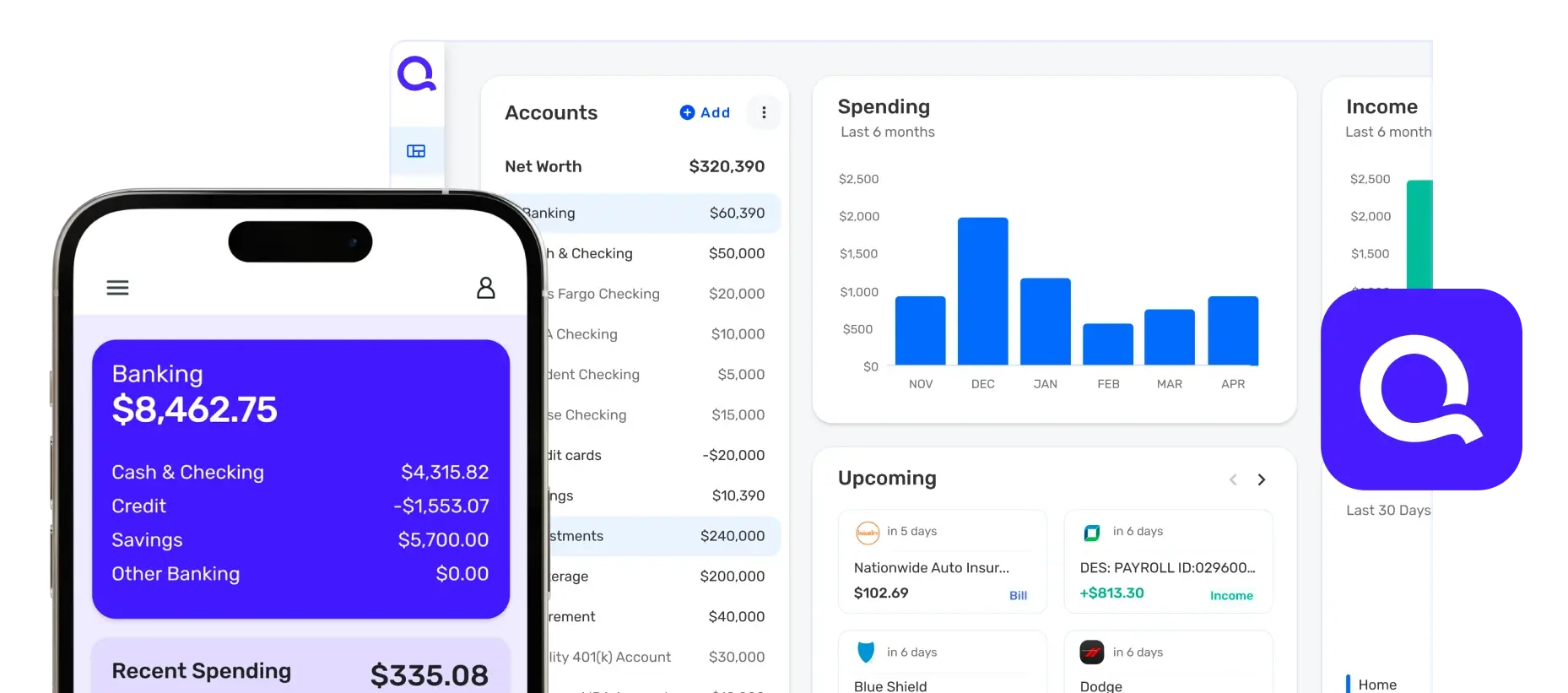 User Interface of Quicken Simplifi