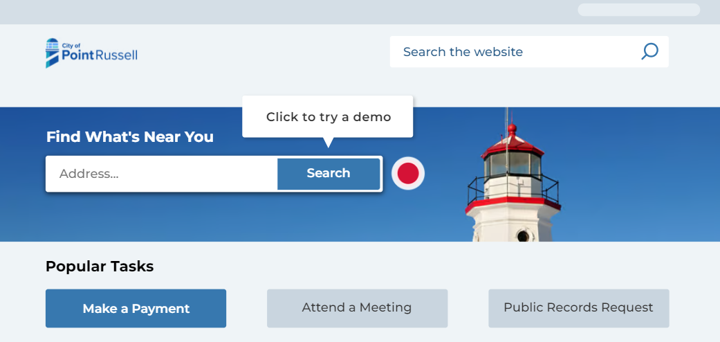 Screenshot from the Website in OpenCities