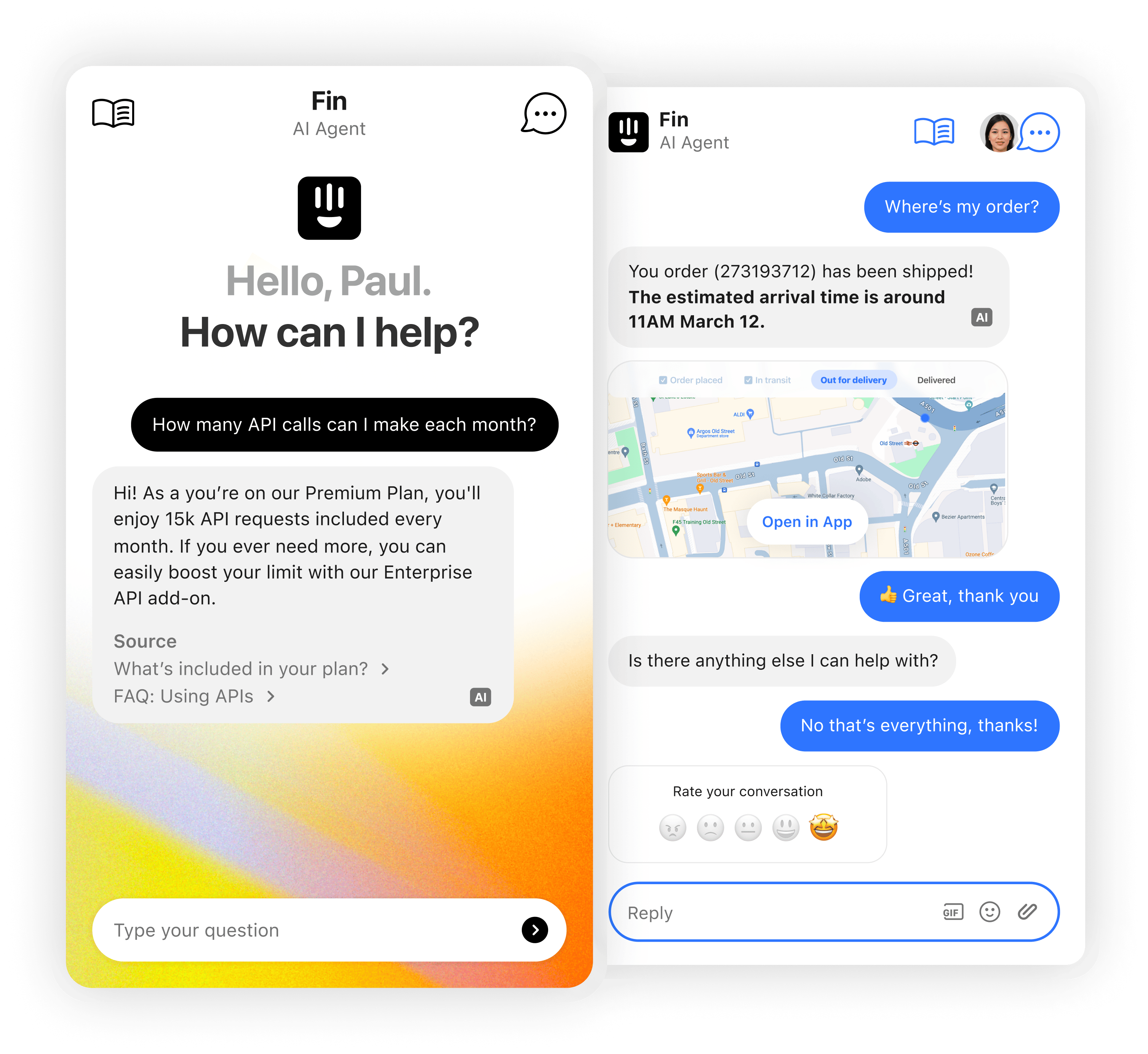 Intercom ai agent page