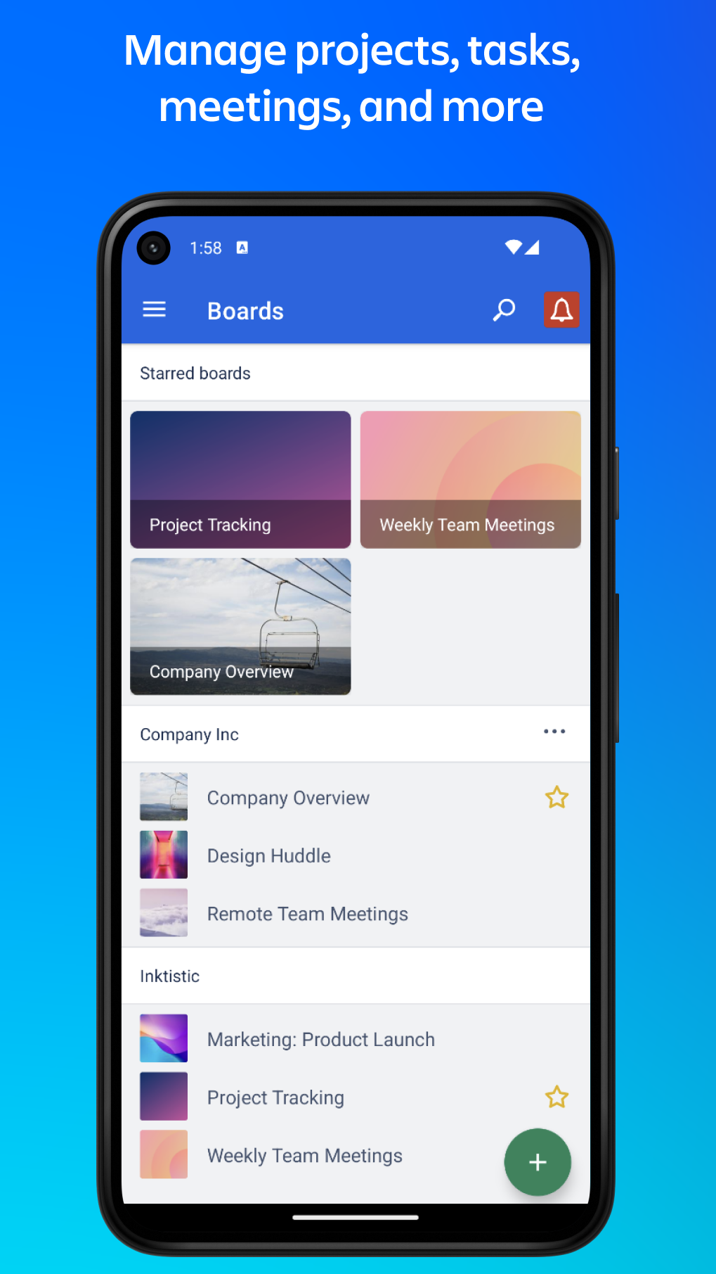 User Interface of Trello on Mobile